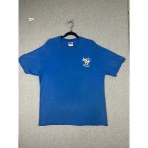 Hanes Sonic Drive-In Graphic T Shirt XL Blue Vintage Y2K Distressed Employee Tee